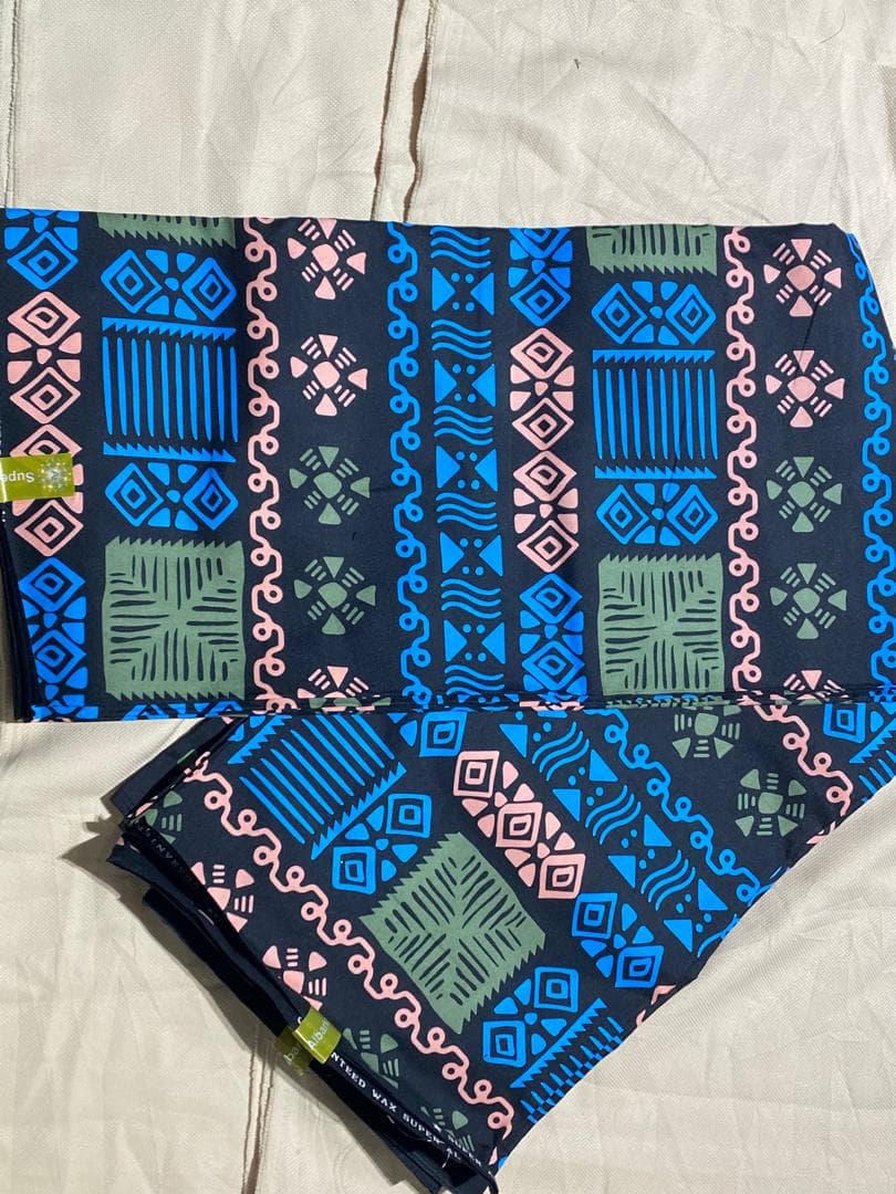 Folded Vlisco Dutch wax fabric